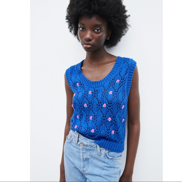 Zara floral knit top - Picture 3 of 9